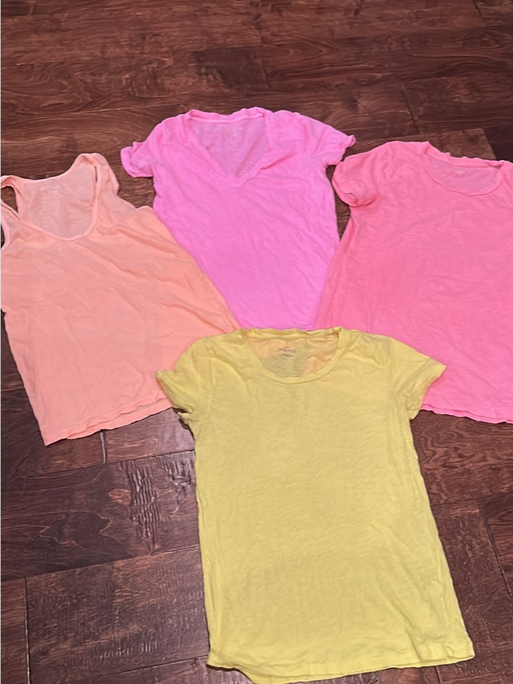 J. Crew Women's Short Sleeve Tees in Pink, Peach & Yellow